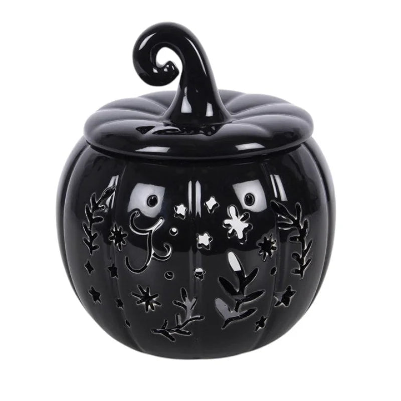 Black Folk Pumpkin Oil Burner and Wax Warmer