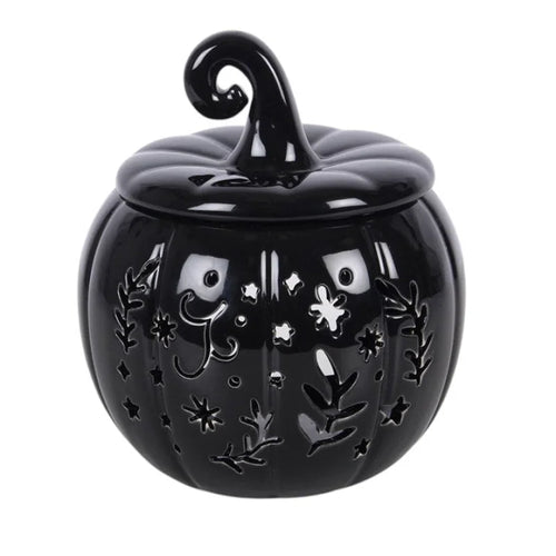 Black Folk Pumpkin Oil Burner and Wax Warmer