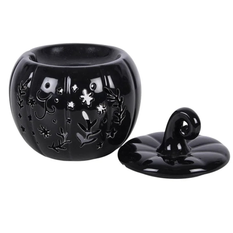 Black Folk Pumpkin Oil Burner and Wax Warmer