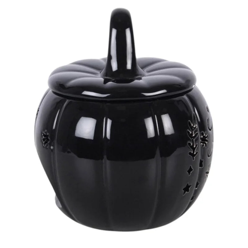 Black Folk Pumpkin Oil Burner and Wax Warmer