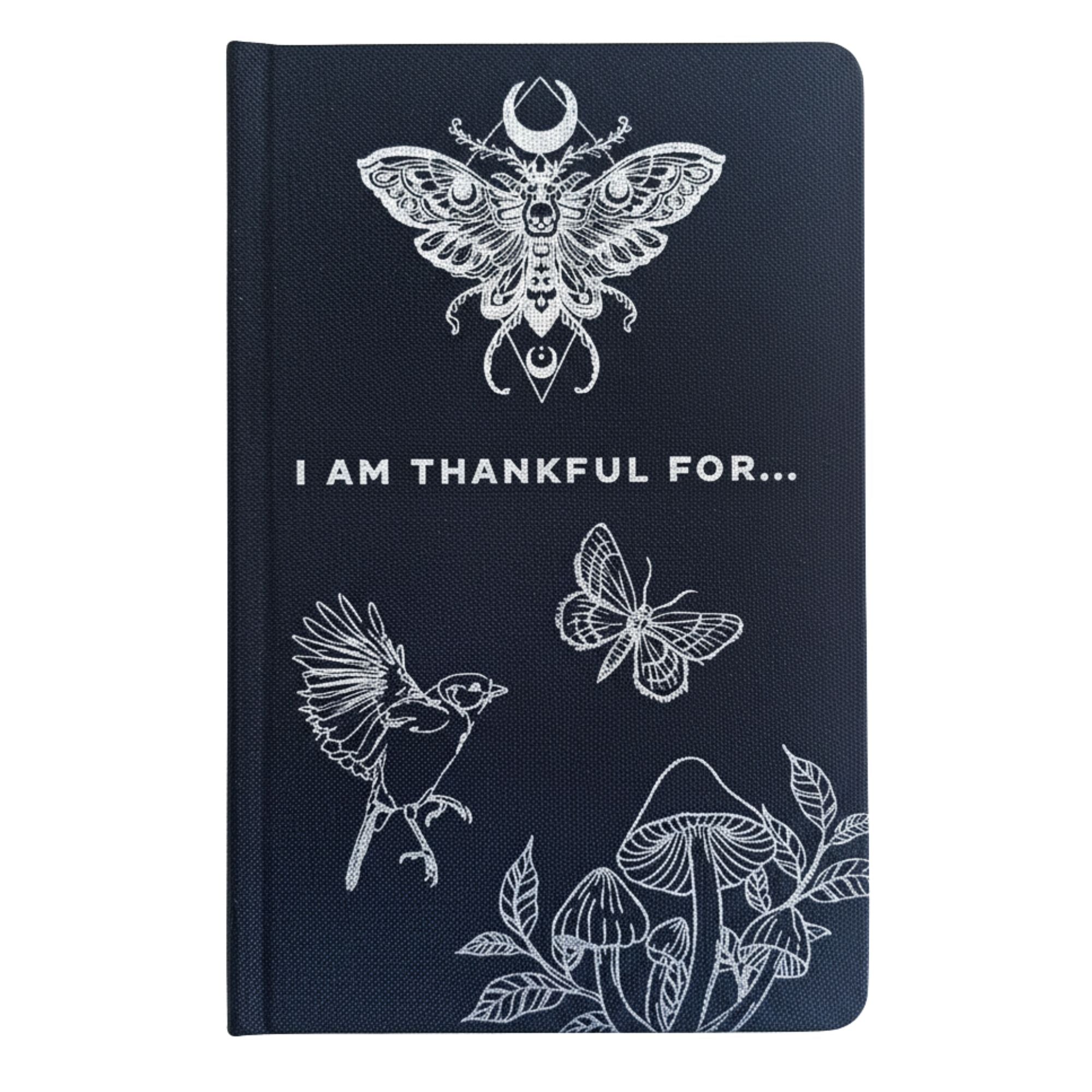 Black Gratitude Journal with Silver Lining - 120 pages - I am Thankful For Wellness & Notebooks