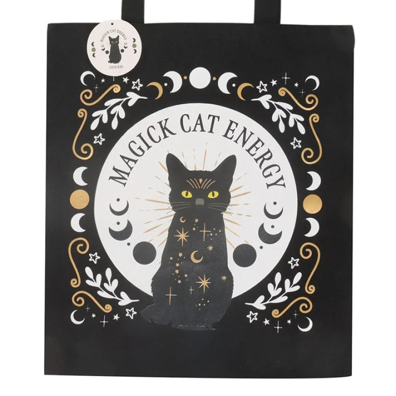 Black Magick Cat Energy Tote Bag