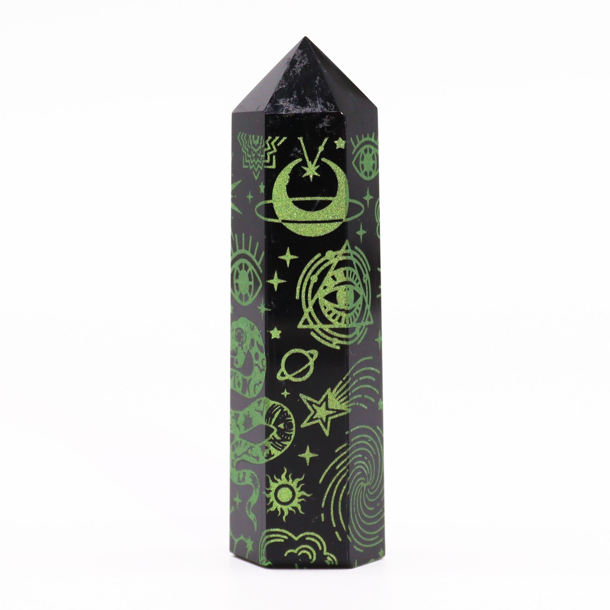 Black Obsidian Point - Mystic Story - Forest Green From Witch, Please!