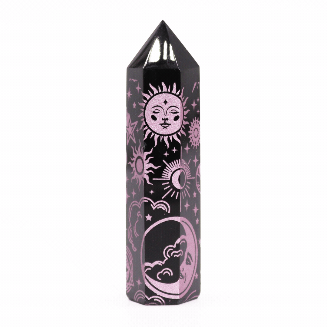 Black Obsidian Point - Mystic Story - Rose Pink From Witch, Please!