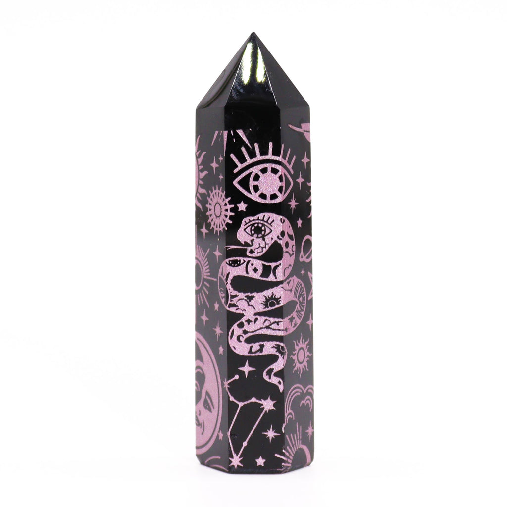 Black Obsidian Point - Mystic Story - Rose Pink From Witch, Please!