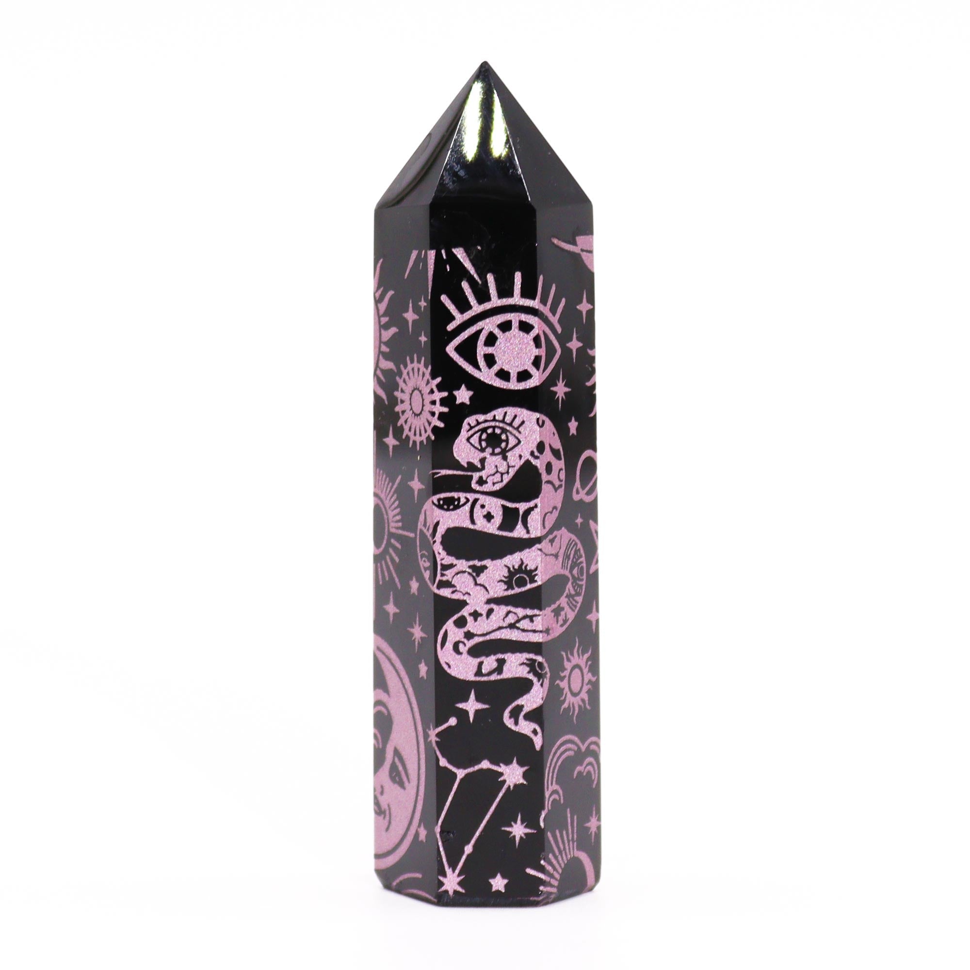 Black Obsidian Point - Mystic Story - Rose Pink From Witch, Please!