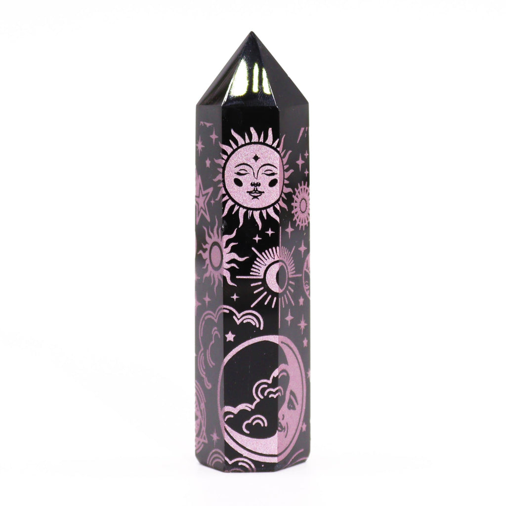 Black Obsidian Point - Mystic Story - Rose Pink From Witch, Please!