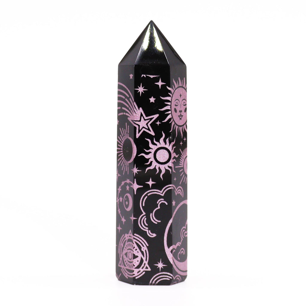 Black Obsidian Point - Mystic Story - Rose Pink From Witch, Please!