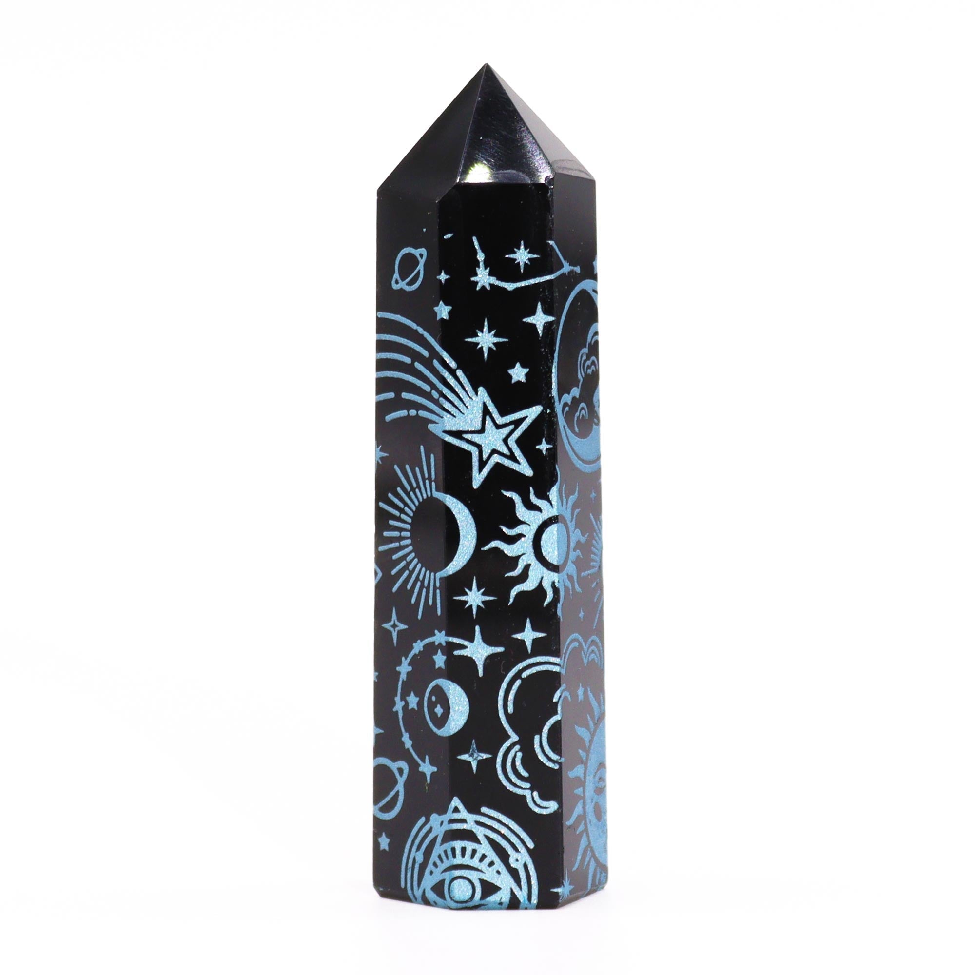 Black Obsidian Points - Mystic Story - Sky Blue From Witch, Please!