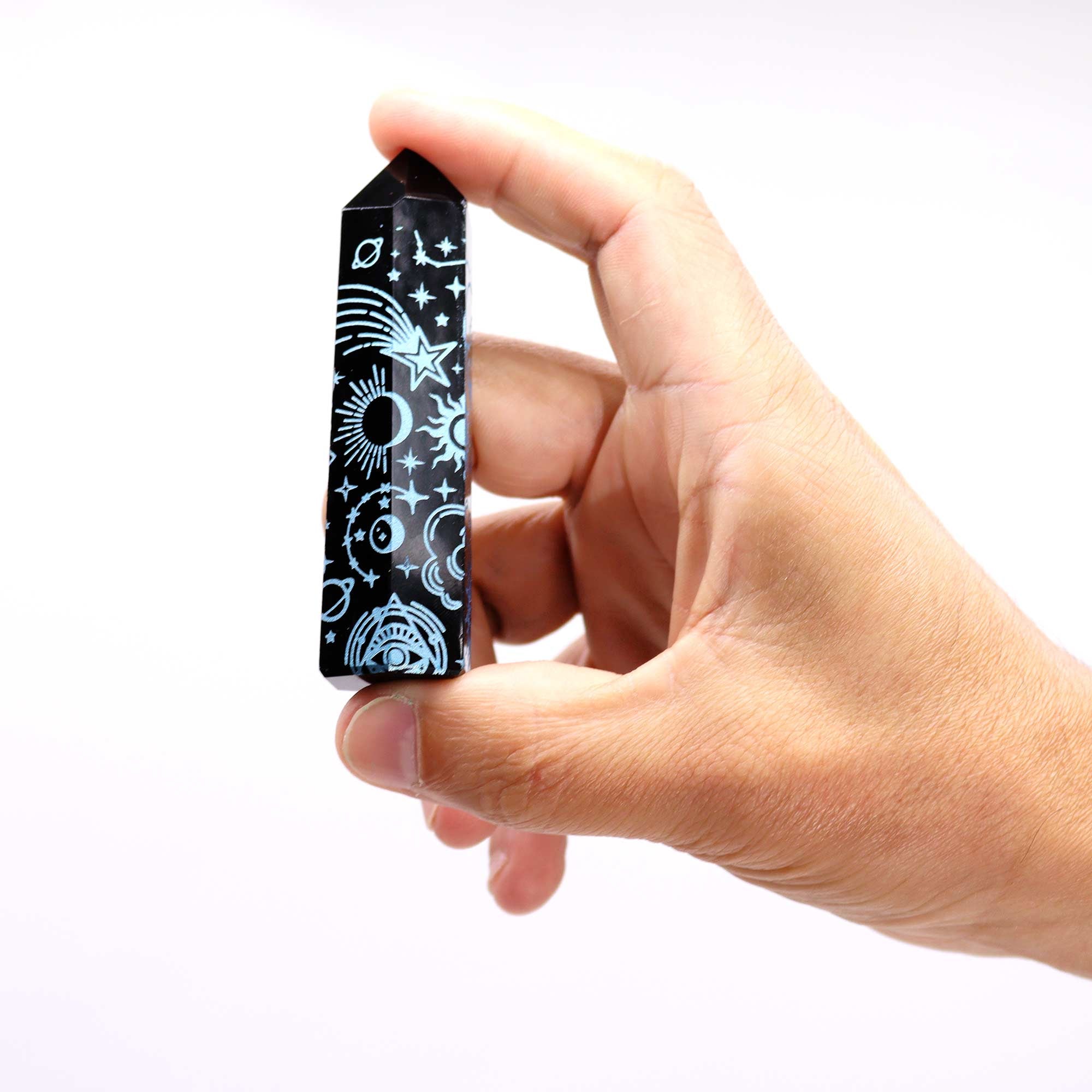 Black Obsidian Points - Mystic Story - Sky Blue From Witch, Please!