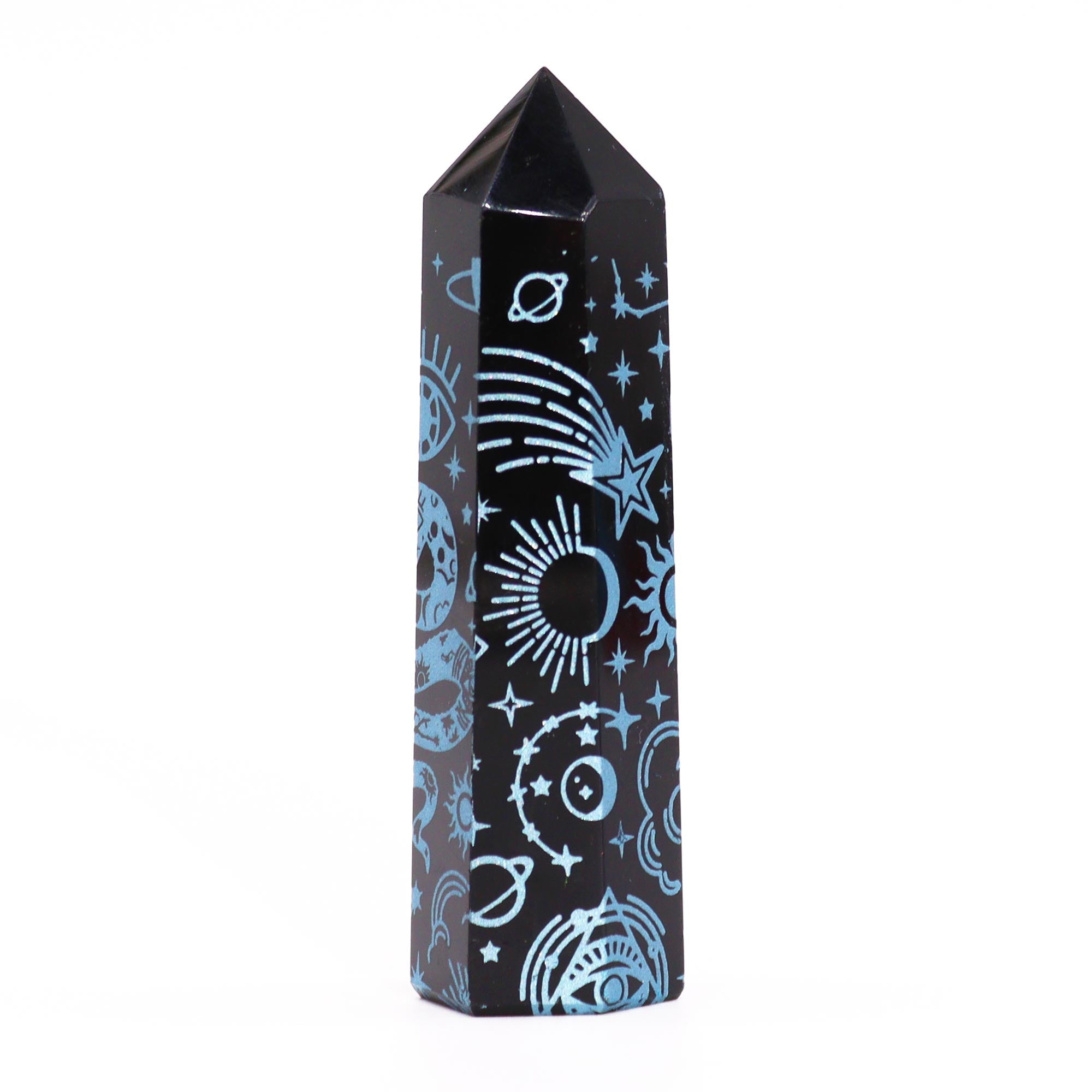 Black Obsidian Points - Mystic Story - Sky Blue From Witch, Please!
