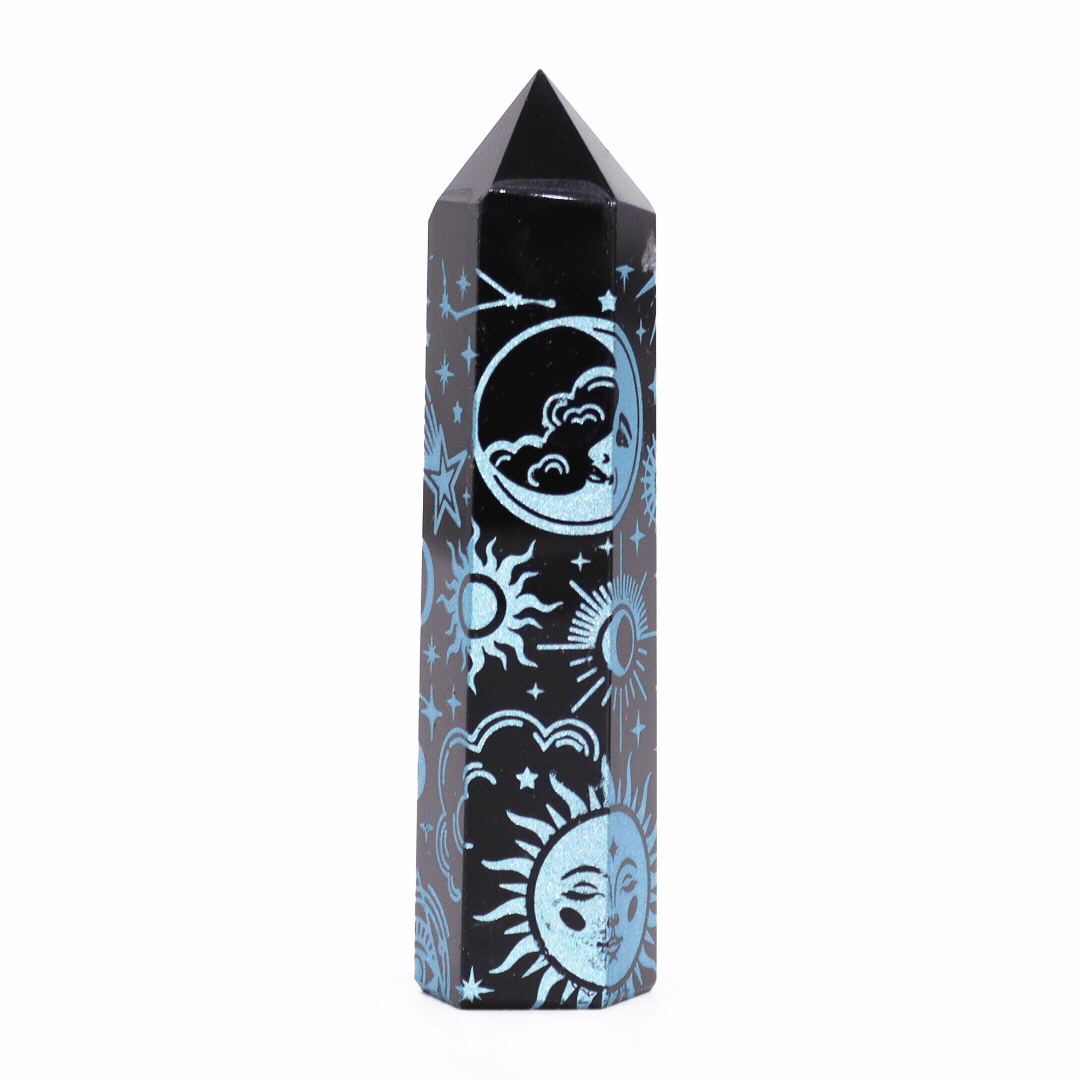 Black Obsidian Points - Mystic Story - Sky Blue From Witch, Please!