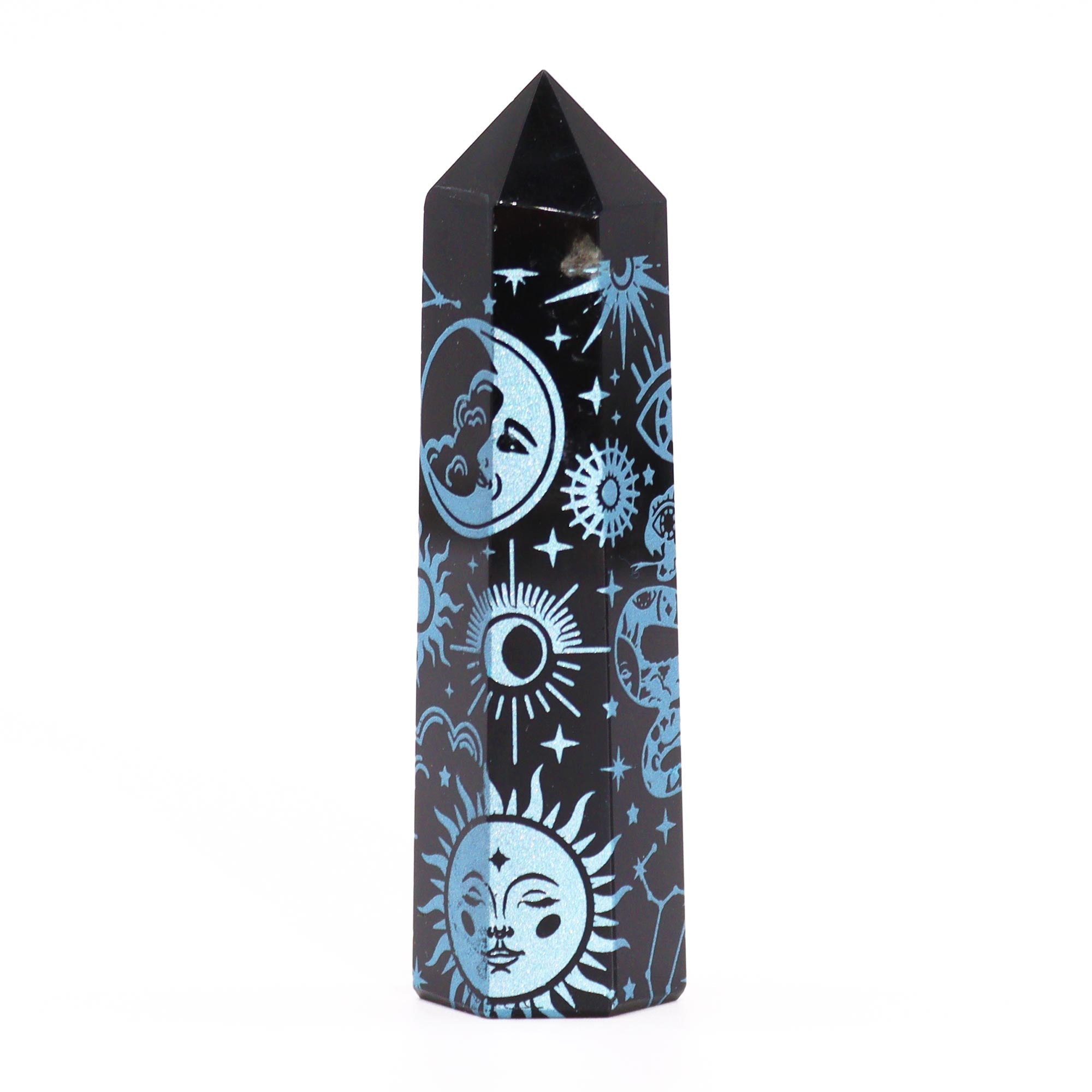 Black Obsidian Points - Mystic Story - Sky Blue From Witch, Please!