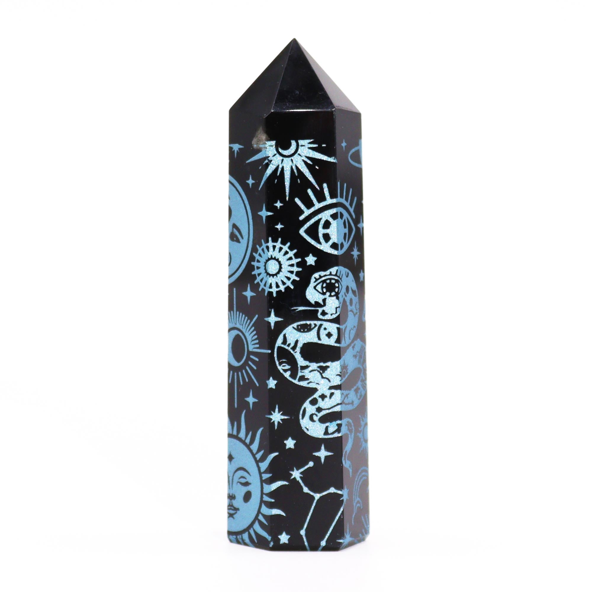 Black Obsidian Points - Mystic Story - Sky Blue From Witch, Please!