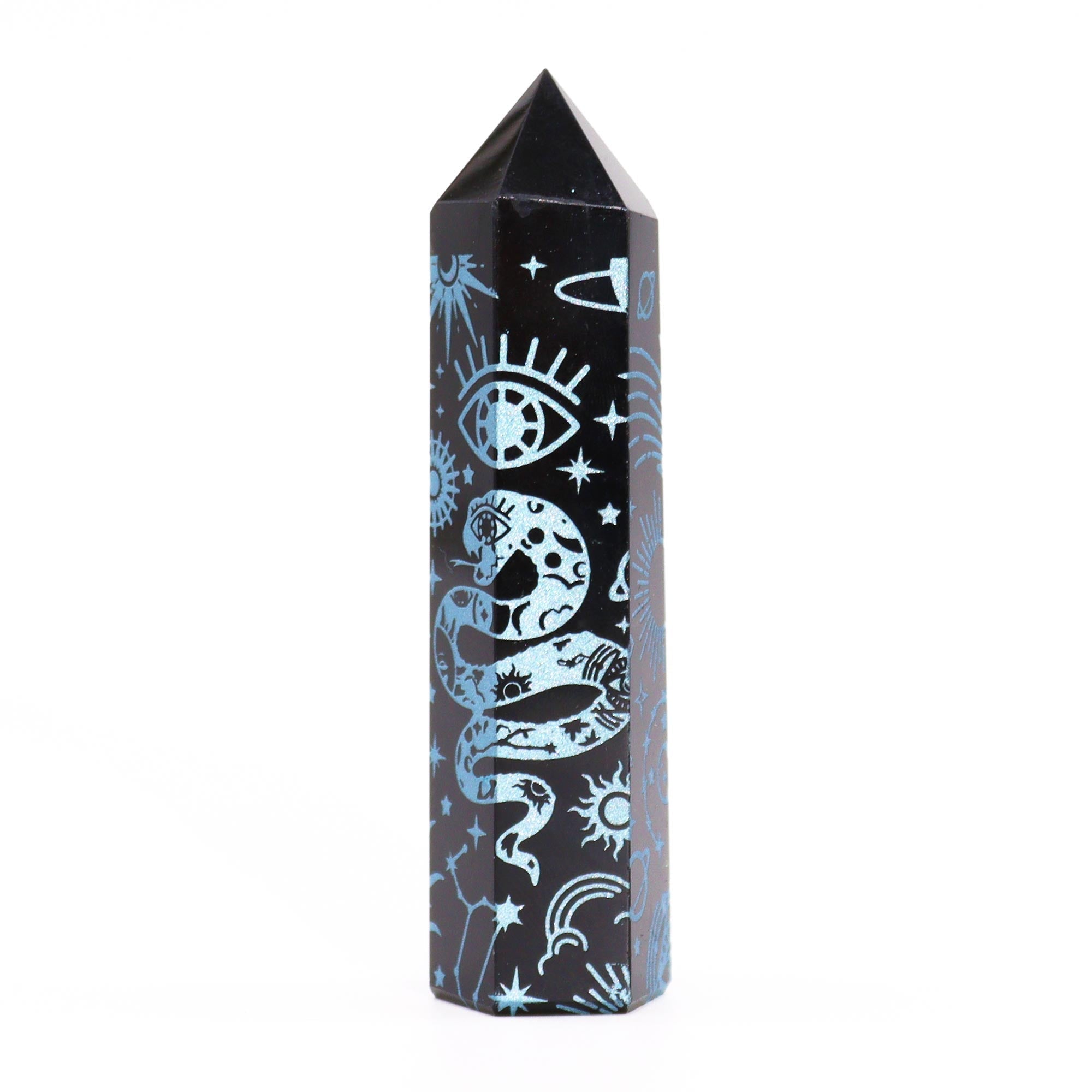 Black Obsidian Points - Mystic Story - Sky Blue From Witch, Please!