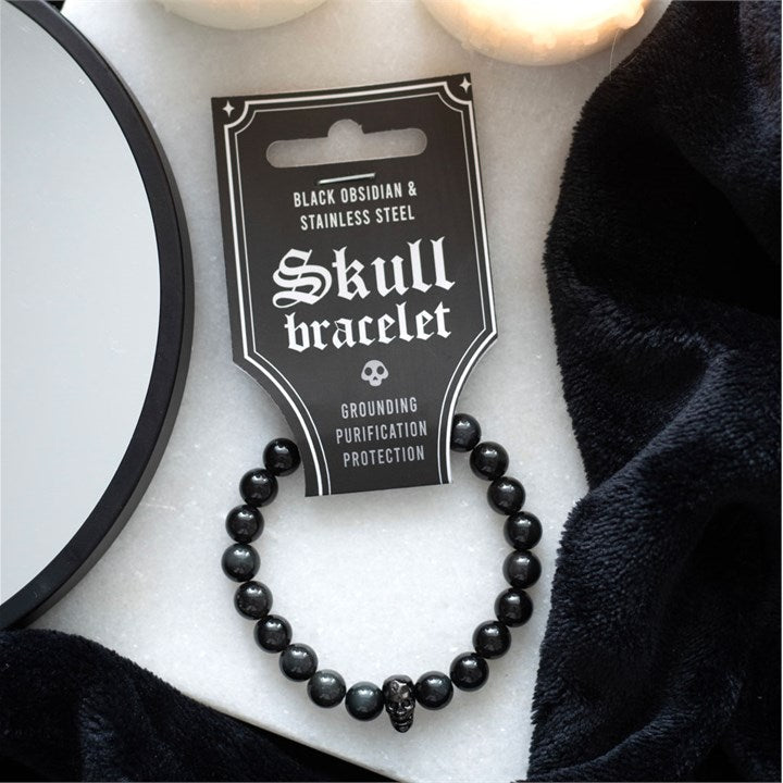 Black Obsidian Skull Bracelet From Witch, Please!