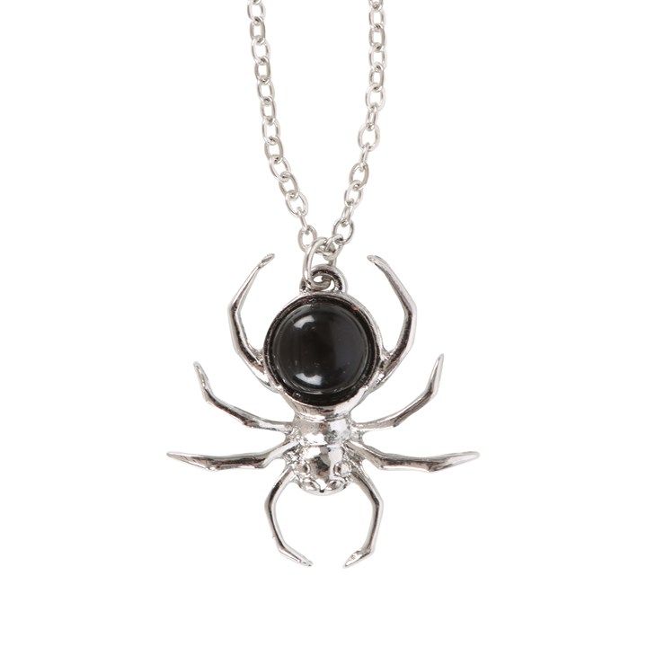 Black Obsidian Spider Pendant Necklace From Witch, Please!