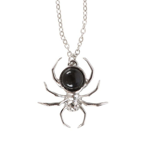 Black Obsidian Spider Pendant Necklace From Witch, Please!