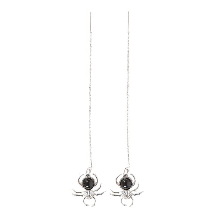 Black Obsidian Spider Threader Earrings From Witch, Please!
