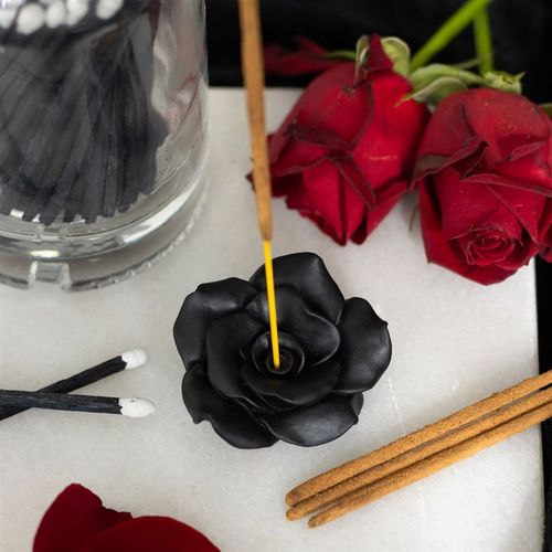 Black Rose Resin Incense Stick Holder From Witch, Please!