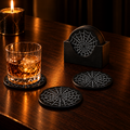 Black Spiderweb Coaster Set