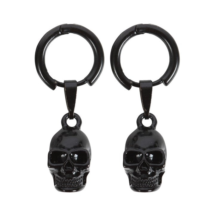 Black Stainless Steel Skull Earrings From Witch, Please!