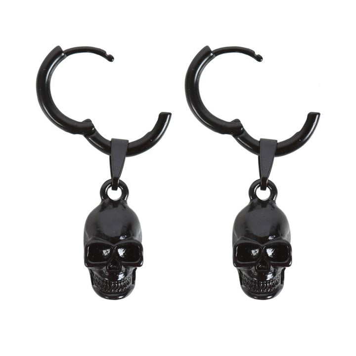 Black Stainless Steel Skull Earrings From Witch, Please!