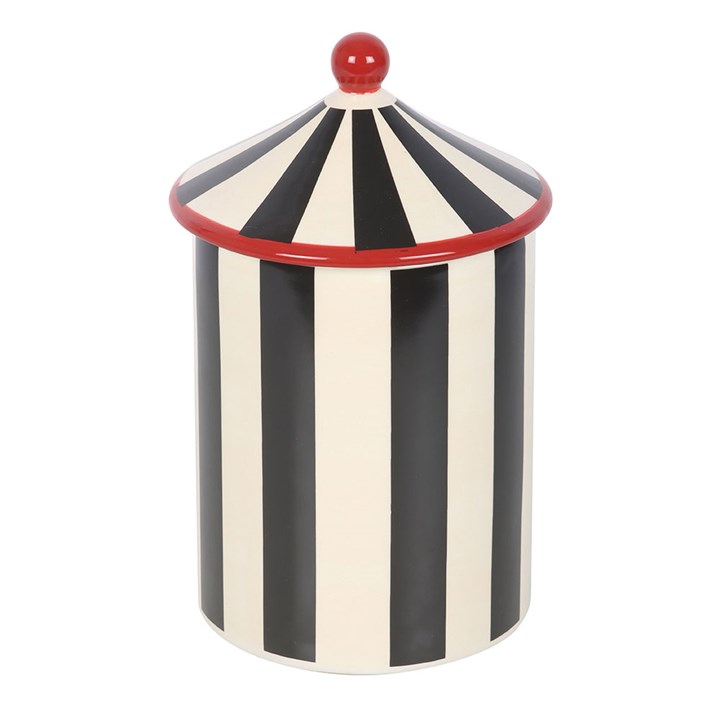 Black Striped Circus Tent Storage Jar