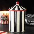Black Striped Circus Tent Storage Jar