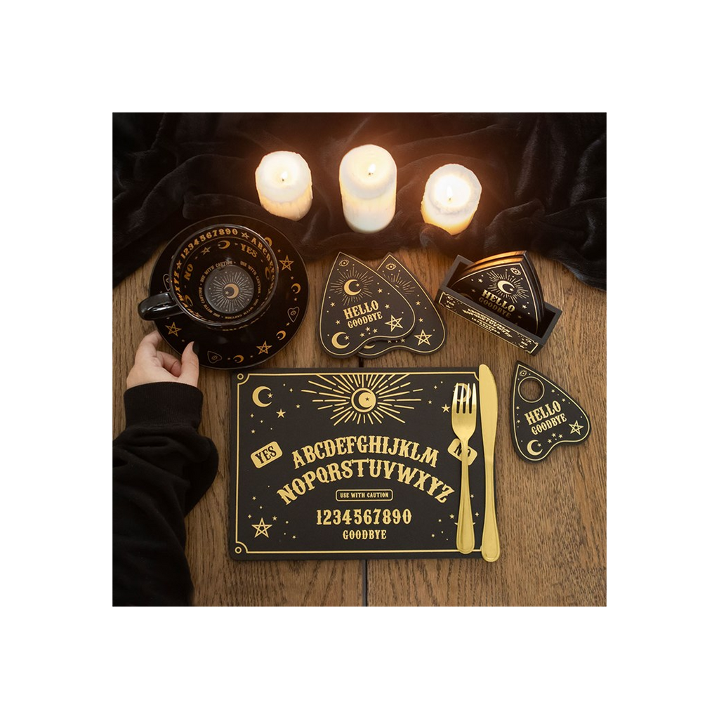 Black Talking Board Planchette Coaster Set From Witch, Please!