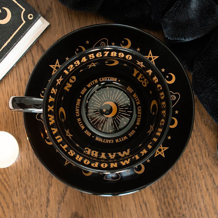 Black Talking Board Teacup and Saucer From Witch, Please!
