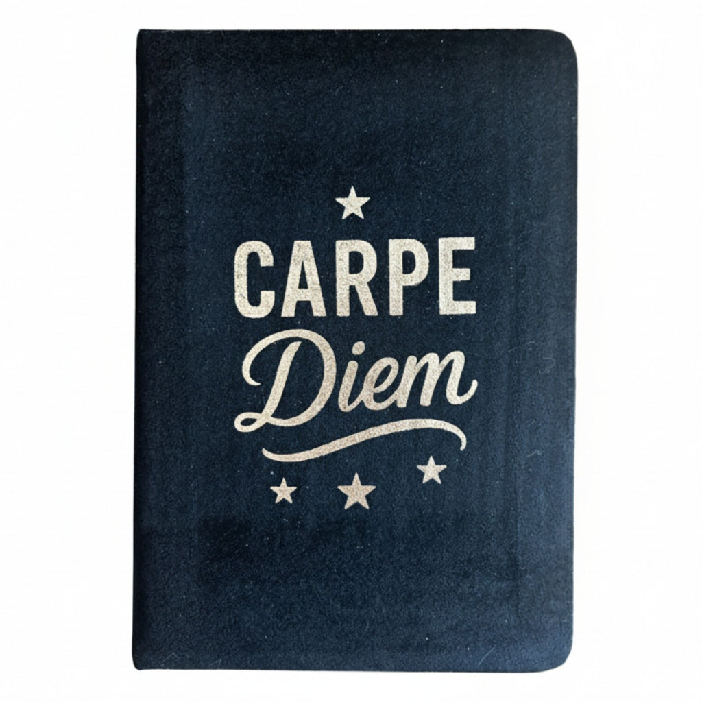 Black Velvet Notebook - 80 pages - Carpe Diem Wellness & Gratitude Notebooks