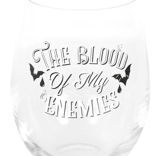 Blood Of My Enemies Stemless Wine Glass From Witch, Please!
