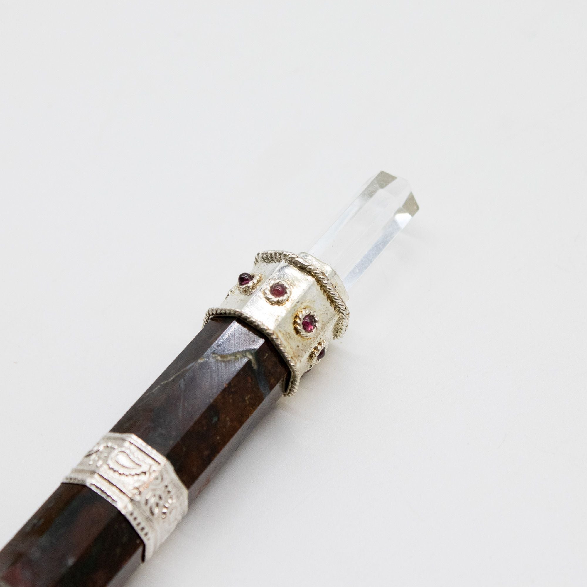 Bloodroot Soverign Wand -Extra Long Fancy Jasper Magic- Crystal Ball top - 26cm Healing Wands