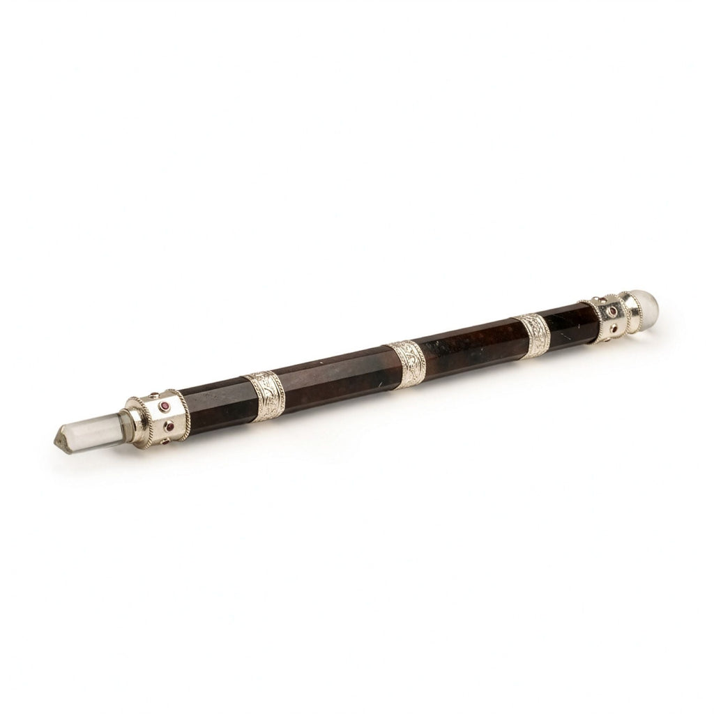 Bloodroot Soverign Wand -Extra Long Fancy Jasper Magic- Crystal Ball top - 26cm Healing Wands