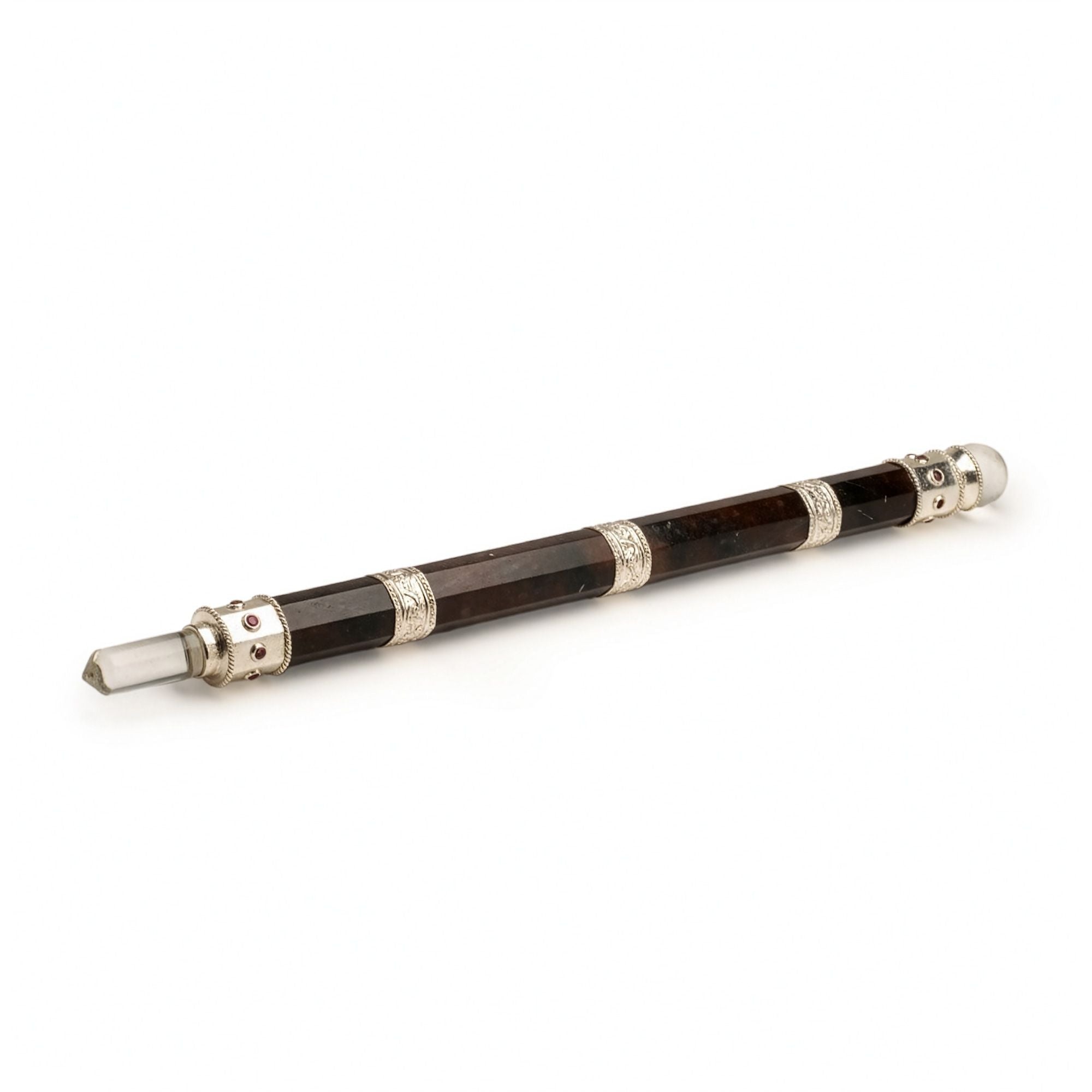 Bloodroot Soverign Wand -Extra Long Fancy Jasper Magic- Crystal Ball top - 26cm Healing Wands
