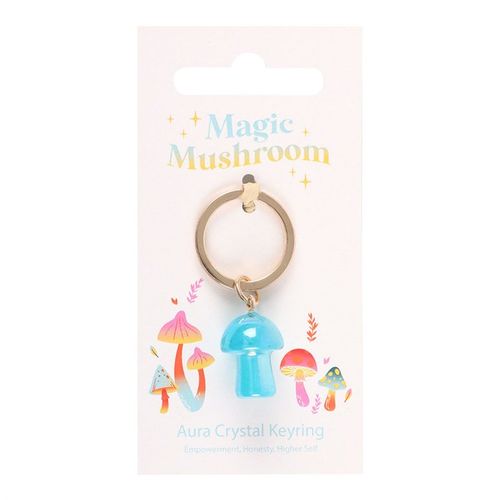 Blue Aura Crystal Mushroom Keyring From Witch, Please!