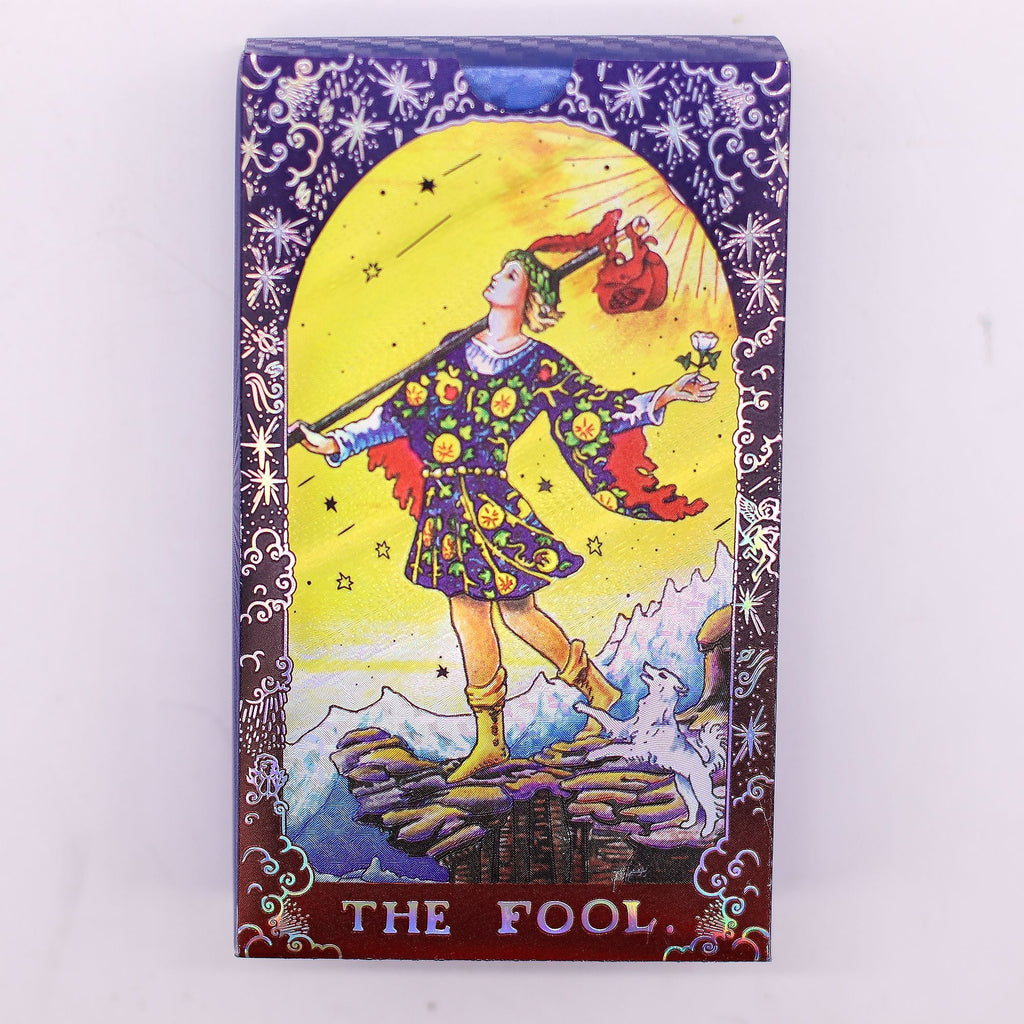 Blue Foil Tarot Card Set - Mandala - with booklet Cards & Reading Cloths
