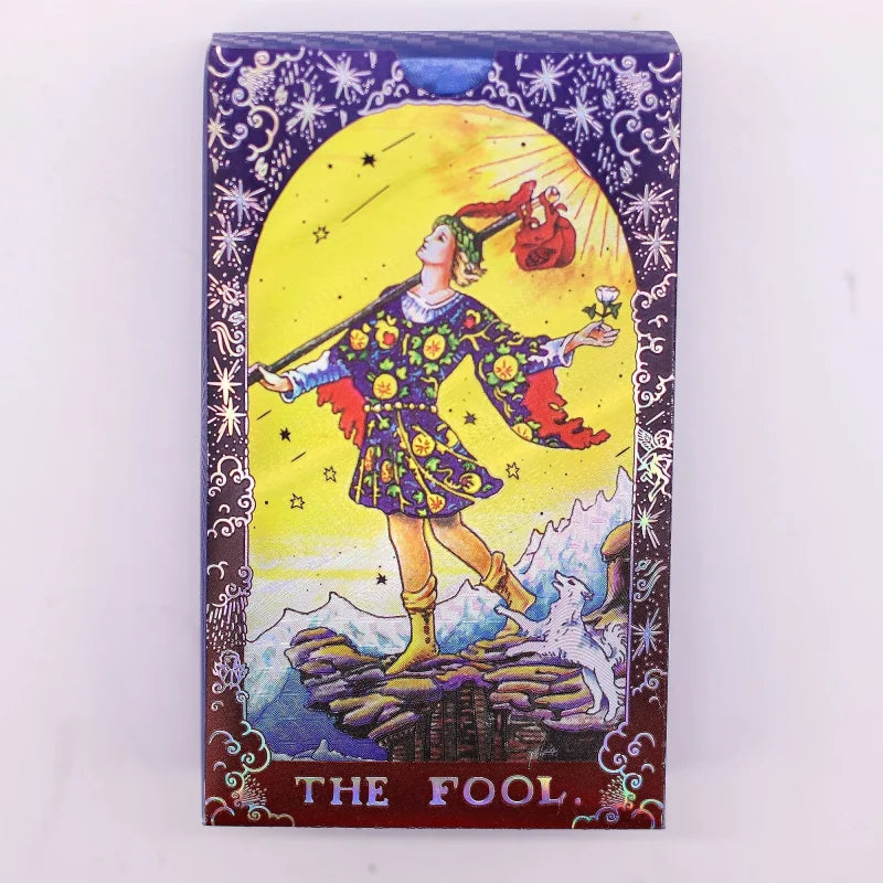 Blue Foil Tarot Card Set - Mandala - with booklet Cards & Reading Cloths
