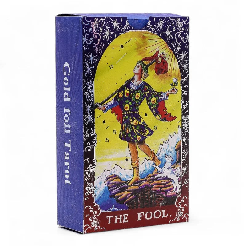 Blue Foil Tarot Card Set - Mandala - with booklet Cards & Reading Cloths