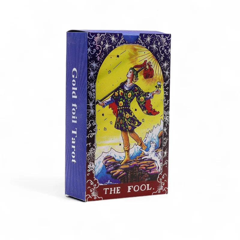 Blue Foil Tarot Card Set - Mandala - with booklet Cards & Reading Cloths