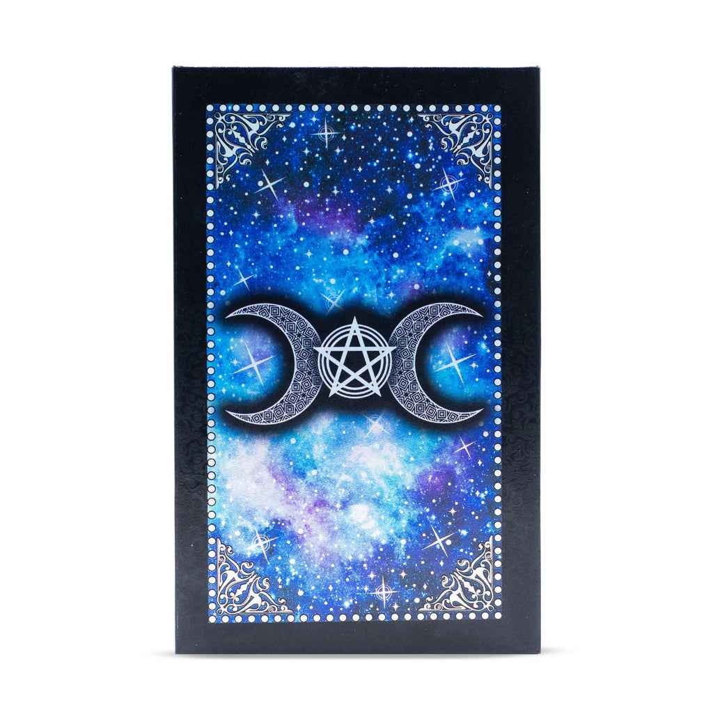 Blue Foil Tarot Card Set - Moon Face - with booklet Cards & Reading Cloths