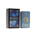Blue Foil Tarot Card Set - Moon Face - with booklet Cards & Reading Cloths