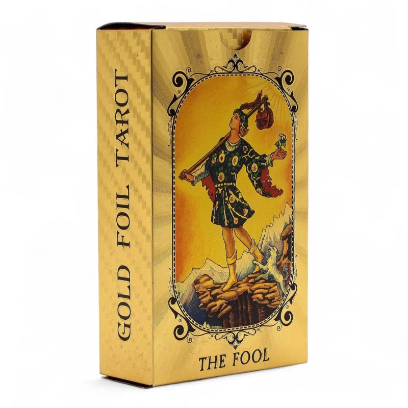 Blue & Gold Foil Tarot Card Set - All Seeing Eye - with booklet Cards Reading Cloths