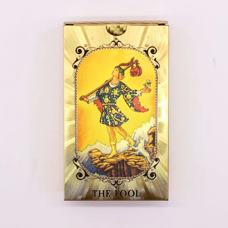Blue & Gold Foil Tarot Card Set - All Seeing Eye - with booklet Cards Reading Cloths