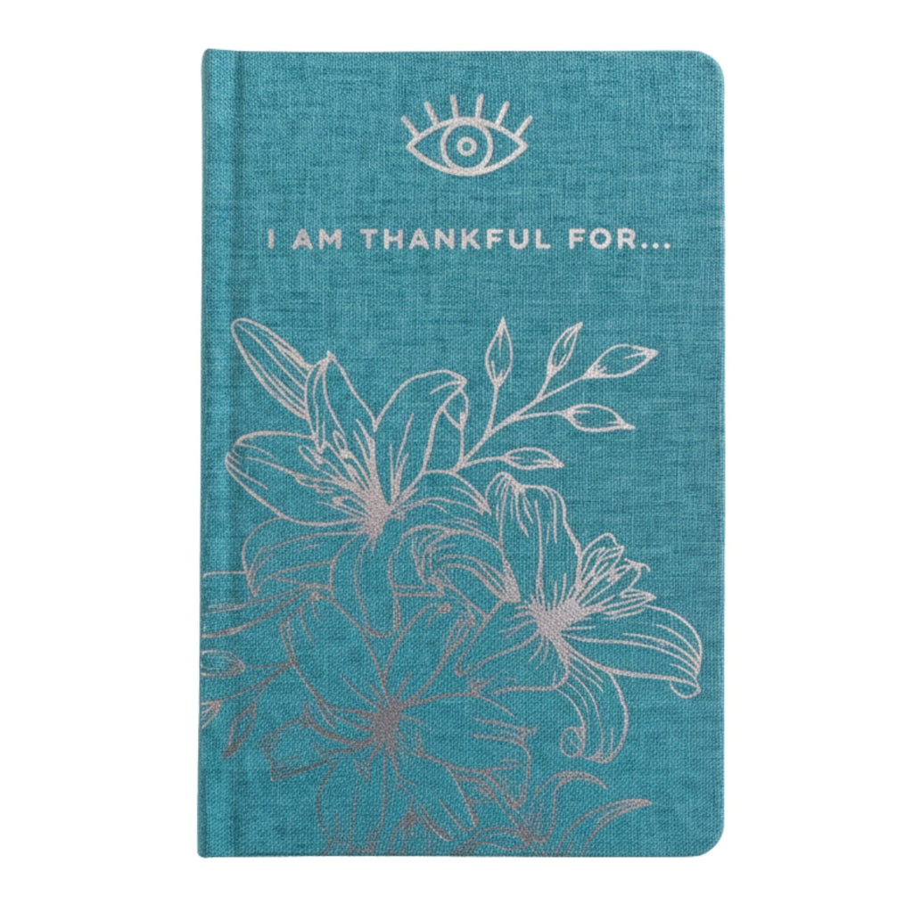 Blue Gratitude Journal with Silver Lining - 120 pages - I am Thankful For Wellness & Notebooks