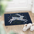 Blue Leaping Hare Doormat