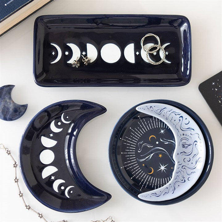 Blue Moon Phase Crescent Trinket Dish