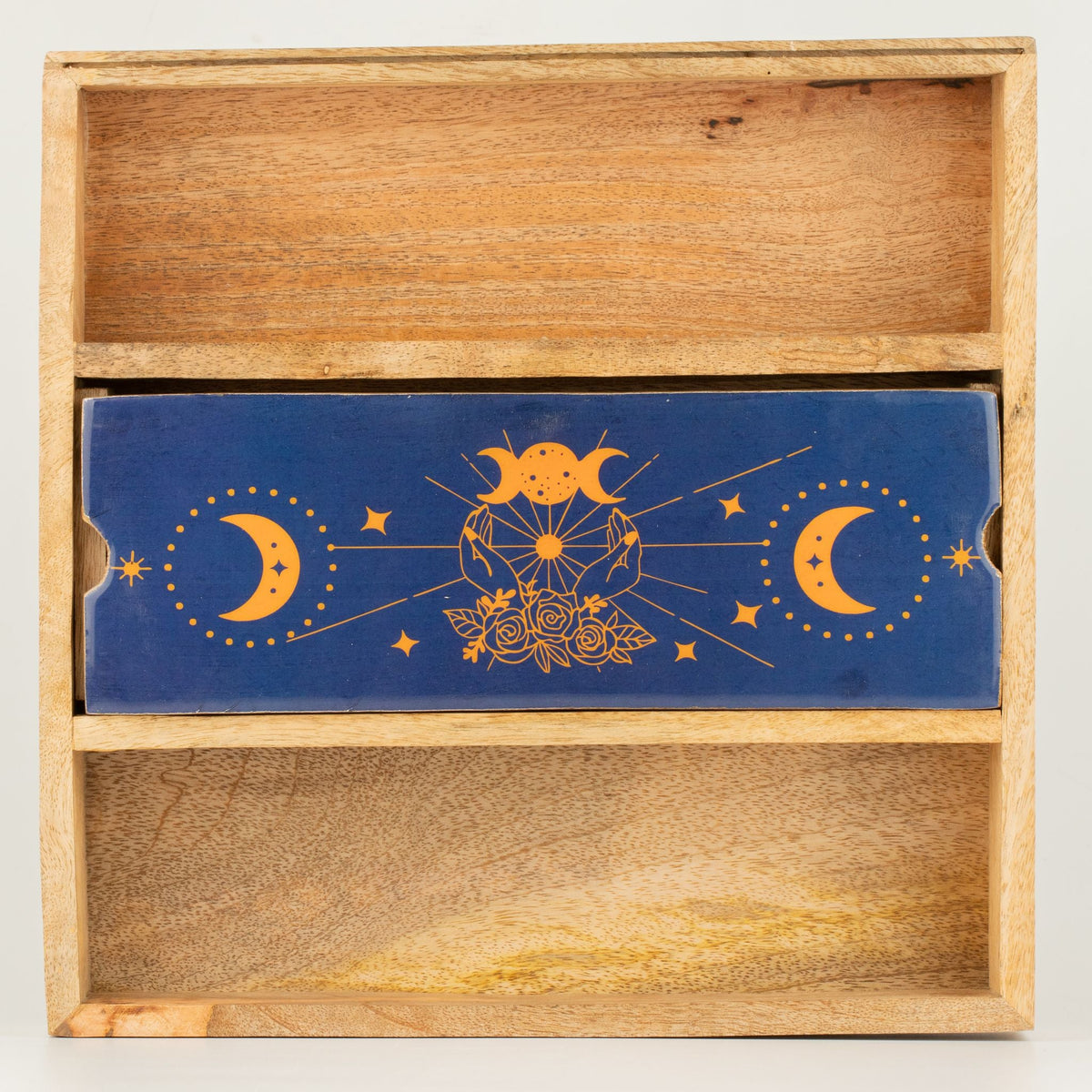 Blue Moon Phases Tarot Tray with Card Holder Storage & Reading Boxes