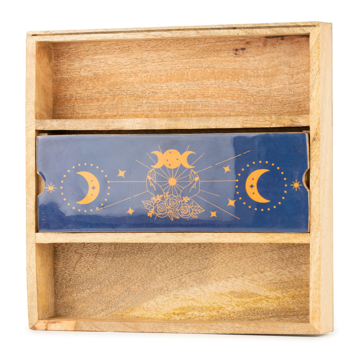Blue Moon Phases Tarot Tray with Card Holder Storage & Reading Boxes